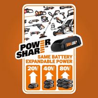 Worx WX026L.9 20V Nitro Work Light, bare tool - Black - Angle