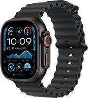 Apple Watch Ultra 2 (GPS+Cellular) 49mm Titanium Case with Black Ocean Band - Black - (2024) - Angle