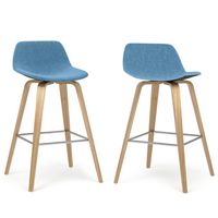 Simpli Home - Randolph Bentwood Counter Height Stool (Set of 2) - Medium Blue - Angle