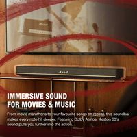 Marshall - Heston 60 Soundbar with Dolby Atmos Immersive Sound for TV / Movies / Music - Black - Angle