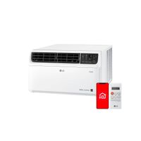 LG - 550 Sq. Ft. 12,000 BTU Smart Inverter Window Air Conditioner - White - Angle