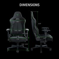 Razer - Enki Gaming Chair for All-Day Comfort - Black/Green - Angle