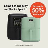 Bella - Fits-anywhere Kitchenware: 6-qt. Slim Air Fryer - Seaglass - Angle