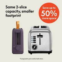 Bella - Fits-anywhere Kitchenware: 2-Slice Slim Toaster - Plum - Angle
