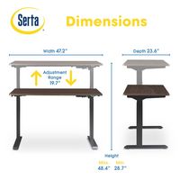 Serta - Creativity Electric Height Adjustable Standing Desk - Dark Brown - Angle