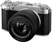 Fujifilm - X-M5 Body with XC15-45mmF3.5-5.6 OIS PZ Lens Kit - Silver - Angle