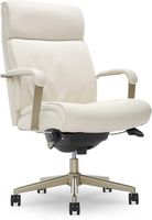 La-Z-Boy - Modern Melrose Executive Office Chair with Brass Finish - Ivory - Angle