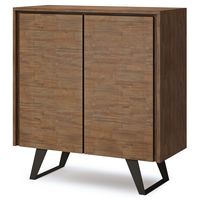 Simpli Home - Lowry Medium Storage Cabinet - Rustic Natural Aged Brown - Angle