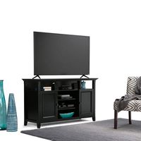 Simpli Home - Amherst 54 inch Solid Wood TV Media Stand in Black - Black - Angle