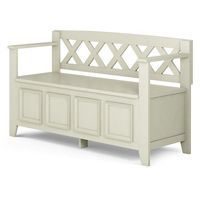 Simpli Home - Amherst Entryway Storage Bench - Antique White - Angle