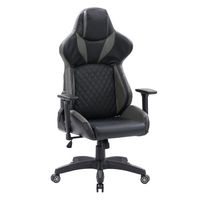 CorLiving - Nightshade Gaming Chair - Black and Grey - Angle