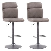 CorLiving - Palmer Adjustable High Back Barstool (set of 2) - Gray - Angle