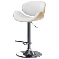 Simpli Home - Marana Bentwood Gas Lift Bar Stool - White - Angle