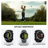 Garmin - Approach S44 GPS Smartwatch 43mm Anodized Aluminum - Silver Aluminum Bezel with Black Si... - Angle