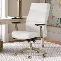 La-Z-Boy - Baylor Modern Bonded Leather Executive Chair - White - Bonded Leather - Angle