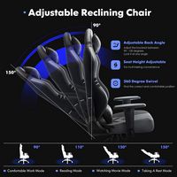 Bestier - Gaming Chair 4 - PU Leather Fixed up Armrest Lumbar Support Ergonomic Arm Chair in With... - Angle