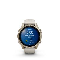 Garmin - fēnix 8 AMOLED Sapphire GPS Smartwatch 43mm Fiber-reinforced polymer - Soft Gold - Angle