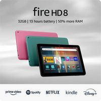 Amazon - Fire HD 8 tablet, 8” HD Display, 3GB memory, 32GB, designed for portable entertainment (... - Angle