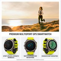 Garmin - fēnix 8 Solar Sapphire GPS Smartwatch 51mm Fiber-reinforced polymer - Titanium - Angle