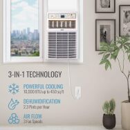 Keystone - 450 Sq. Ft. 10,000 BTU Casement Window Air Conditioner - White - Angle