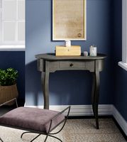 Finch - Thaddeus Console Oval Table - Dark Gray - Angle