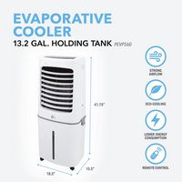 Perfect Aire - 550 Sq.Ft. 560 CFM Portable Air Conditioner Evaporative Cooler - White - Angle