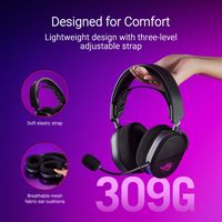 ASUS - ROG Pelta Wireless Gaming Headset for PC/Mac, PS5, PS4 and Switch - Black - Angle