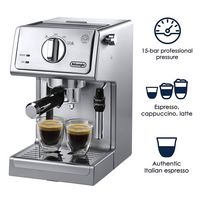 De'Longhi - 15-Bar Pump Espresso and Cappuccino Machine - Stainless Steel - Angle