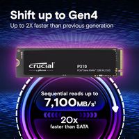 Crucial - P310 4TB Internal SSD PCIe Gen 4 x4 NVMe M.2 - Angle