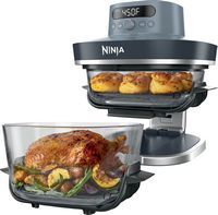 Ninja - Crispi Pro 6-in-1 Countertop Glass Air Fryer - Cyberspace - Angle