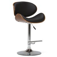 Simpli Home - Marana Bentwood Adjustable Height Gas Lift Bar Stool - Black - Angle