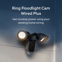 Ring - Floodlight Cam Plus Outdoor Wired 1080p Surveillance Camera - Black - Angle