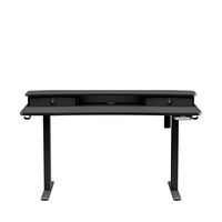 HUANUO - Adjustable Standing Desk with Riser & Drawers - 55″ x 26″ - Black - Angle