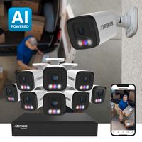 Defender - AI POWERED Sentinel 4K Ultra HD Wired 8 Channel PoE NVR Security System, 8 Metal Camer... - Angle