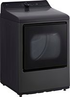 LG - 7.3 Cu. Ft. Smart Electric Dryer with Sensor Dry - Platinum Black - Angle