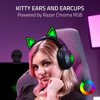 Razer - Kraken Kitty V2 Wireless Gaming Headset for PC, Mac, Mobile, and Tablet - Black - Angle