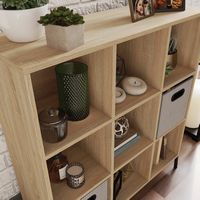 Sauder - North Avenue Organize  3 Shelf-9 Cubby  Bookshelf - Charter Oak Finish - Angle