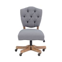 Linon Home Décor - Kaynorth Button-Tufted French Country Office Chair - Gray - Angle