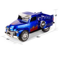 QFX - Retro Classic Truck Portable Bluetooth Speaker with Bass Radiator and LED Lights - Blue - Angle