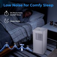 Costway 7100 BTU Portable Air Conditioner Cools up to 350 sq.ft 10000 BTU AC Unit with Dehumidifi... - Angle