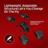 HyperX - Pulsefire Saga Pro Lightweight Wireless Optical Gaming Mouse with 4K Polling Rate - Wire... - Angle