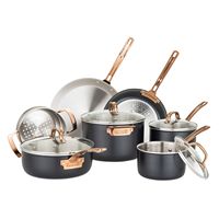 Viking - 3-Ply 11 Piece Cookware Set - Black & Copper - Angle