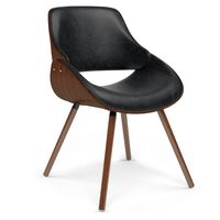 Simpli Home - Malden Bentwood Dining Chair with Wood Back - Distressed Black - Angle