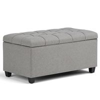 Simpli Home - Sienna Storage Ottoman Bench - Dove Gray - Angle