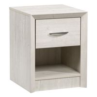 CorLiving - Newport 1 Drawer Nightstand - White Washed Oak - Angle