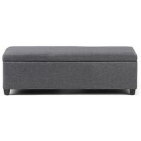 Simpli Home - Avalon Rectangular Polyester Ottoman With Inner Storage - Slate Gray - Angle