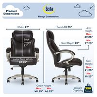 Serta - AIR Health & Wellness Executive Chair - Roasted Chestnut/Brown - Angle