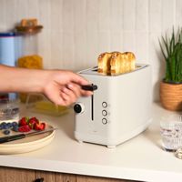 bella PRO - 2-Slice Toaster with Extra Wide Slots - Oatmilk - Angle