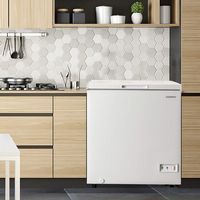 Costway 5 Cubic Feet Chest Freezer w/Removable Storage Basket Deep Freezer - White - Angle