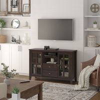 Simpli Home - Artisan SOLID WOOD 53 inch Wide Contemporary TV Media Stand in Dark Chestnut Brown ... - Angle